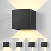 Lightess Lámpara de Pared Exterior Apliques de Pared LED Impermeable IP65 Luz Moderna Ángulo Ajustable 120 Grados…